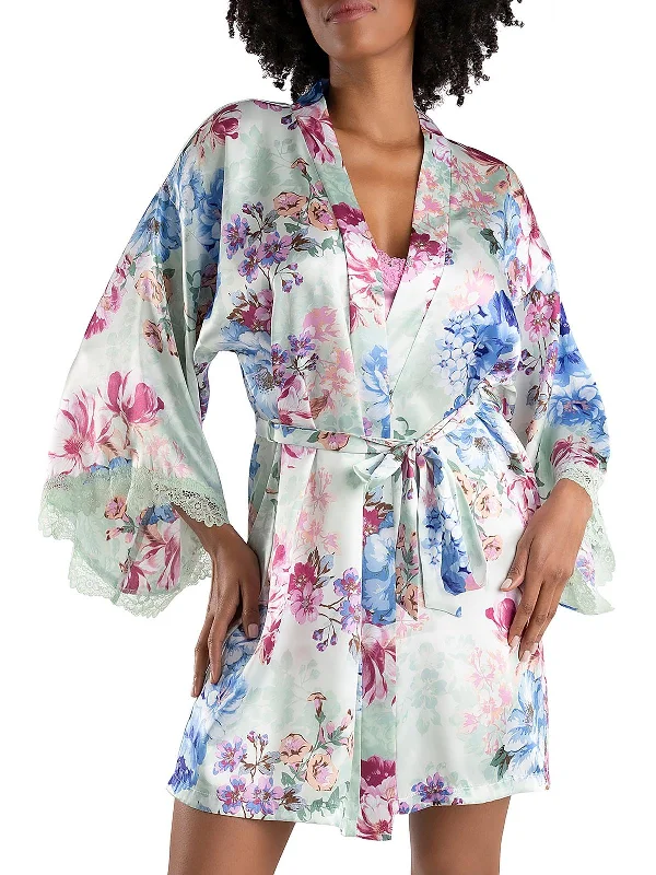 Women's Elegant Evening Attire Womens Satin Comfy Robe