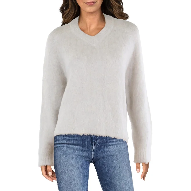 Affordable Luxury Women's Garments Womens Wool Blend V-Neck Pullover Sweater